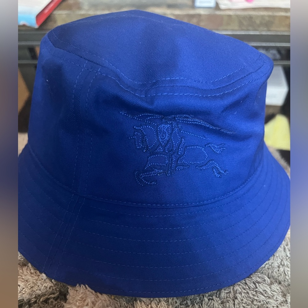 Burberry Navy Checkered Bucket Hat